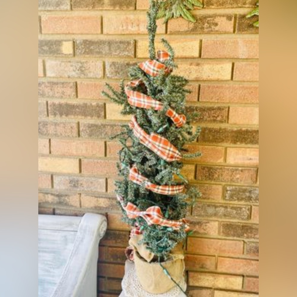 *Fall Orange Plaid Ribbon - Picture 4 of 10